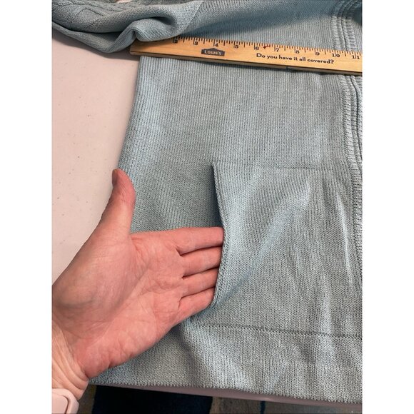 ST. JOHN Sport Wool Blend Full‎ Zip Up hoodie Cardigan Size S Old money Blue - Picture 5 of 9